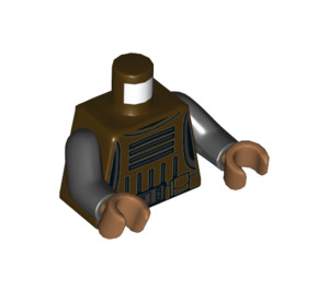 LEGO Dark Brown Tasu Leech Minifig Torso with Black Arms and Medium Dark Flesh Hands (973 / 76382)