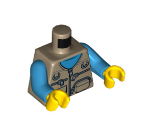 LEGO Vest Jacket with Zip Pockets and Dark Azure Arms Torso (973 / 76382)
