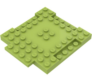 LEGO Lime Plate 8 x 8 x 0.7 with Cutouts and Ledge (15624)