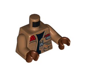 LEGO Medium Dark Flesh Finn Minifig Torso with Medium Dark Flesh Arms and Reddish Brown Hands (973 / 76382)