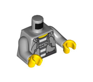LEGO Bandit / Prisoner, Hooded Torso, with '60675' on Striped Shirt. Torso (973 / 76382)