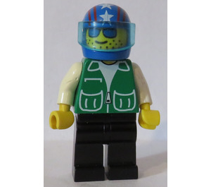 LEGO Person with Green Jacket with Blue Helmet with Stars Minifigure
