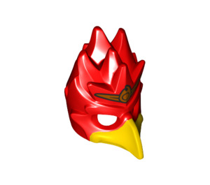 LEGO Red Phoenix Mask with Yellow Beak with Copper Forehead (16656 / 17398)