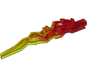 LEGO Flame / Lightning Bolt with Axle Hole with Marbled Transparent Yellow (11302 / 21873)