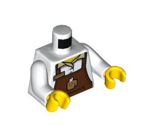 LEGO Barista Torso with Reddish Brown Apron (973 / 76382)