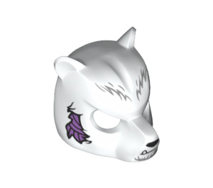 LEGO Bear Mask with Gray Fur and Lavender Wound (20227)