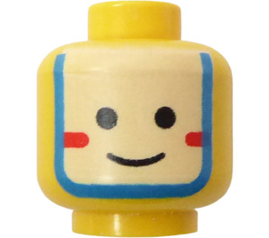 LEGO Minifig Head with Islander White/Blue Painted Face (Safety Stud) (3626)