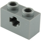 LEGO Dark Stone Gray Brick 1 x 2 with Axle Hole ('+' Opening and Bottom Tube) (31493 / 32064)