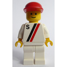 LEGO Man with White with Red and Black Stripe, Red Cap Minifigure