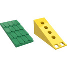 LEGO Fabuland Roof Slope with Green Roof and No Chimney Hole (787)
