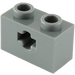 LEGO Dark Stone Gray Brick 1 x 2 with Axle Hole ('+' Opening and Bottom Tube) (31493 / 32064)