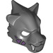 LEGO Dark Stone Gray Saber-Tooth Tiger Mask with Fangs and Lavender Wounds (15083 / 17359)