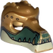 LEGO Pearl Gold Minifigure Crocodile Head with Gold Teeth and Black Diamonds (12551 / 12837)