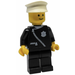 LEGO Policeman with Zipper and White Hat Minifigure