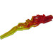 LEGO Flame / Lightning Bolt with Axle Hole with Marbled Transparent Yellow (21873)