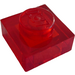 LEGO Transparent Red Plate 1 x 1 (3024 / 28554)