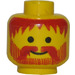 LEGO Head with Red Moustache and Hair (Safety Stud) (3626)