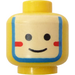 LEGO Yellow Minifig Head with Islander White/Blue Painted Face (Safety Stud) (3626)