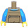 LEGO Dark Tan Vest Jacket with Zip Pockets and Dark Azure Arms Torso (973 / 76382)