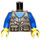 LEGO Dark Tan Vest Jacket with Zip Pockets and Dark Azure Arms Torso (973 / 76382)